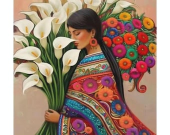 DIY Paint by Numbers Kit, Diego Rivera art, LINEN Canvas, Framed or Unframed, Multiple Sizes, Learn a New Craft, Three Kings Day gift