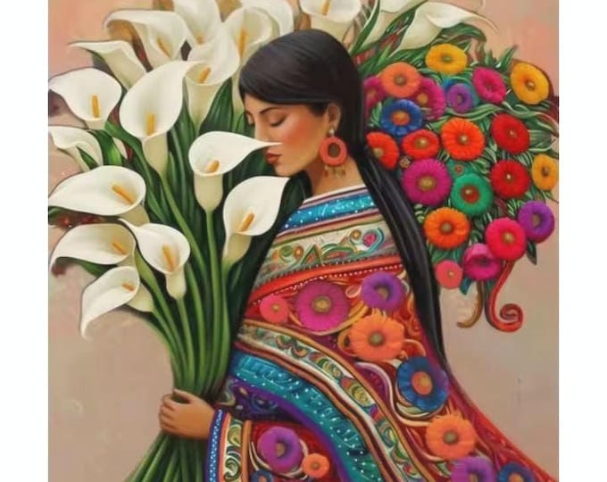 DIY Paint by Numbers Kit, Diego Rivera art, LINEN Canvas, Framed or Unframed, Multiple Sizes, Learn a New Craft, Three Kings Day gift