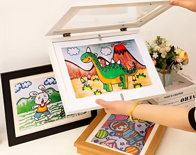 Wooden Craft Display Kit, Magnetic Flip Art, Art Storage Display, Decor, Frame 3D Crafts Embroidery Diamond Art Scrapbook, Gift Inspiration