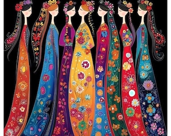 Printed Cross Stitch Kit, Embroidery Aida 11 or 14CT, Printed Cotton Fabric Canvas, 40x40 cm, Vibrant Handcraft