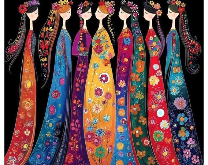 Printed Cross Stitch Kit, Embroidery Aida 11 or 14CT, Printed Cotton Fabric Canvas, 40x40 cm, Vibrant Handcraft