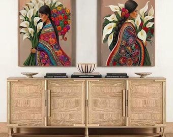 Diego Rivera Paint by Numbers Kit, LINEN Canvas, Framed or Unframed, LARGE Canvas, Multiple Sizes, Learn a New Craft, Gift Latin Art