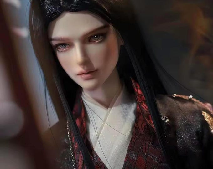 Male Art Doll, Wei Jin Dynasty Hanfu Costume, Handmade BJD, Full Set, Posable Ball Joints, Crouching Tiger, Lover, Gift for Him