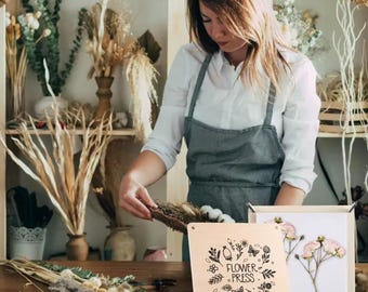 Make Dried Flowers Press Kit, Carved Wood, Professional Preservation, Reusable, Easy, 6 Layers, Collages, Albums, to Gift Lasting Memories