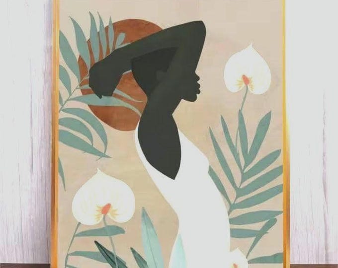 Printed Cross Stitch Kit, 11CT Needlepoint, Black Women, Celebrate Black Thread, Decor, Gift