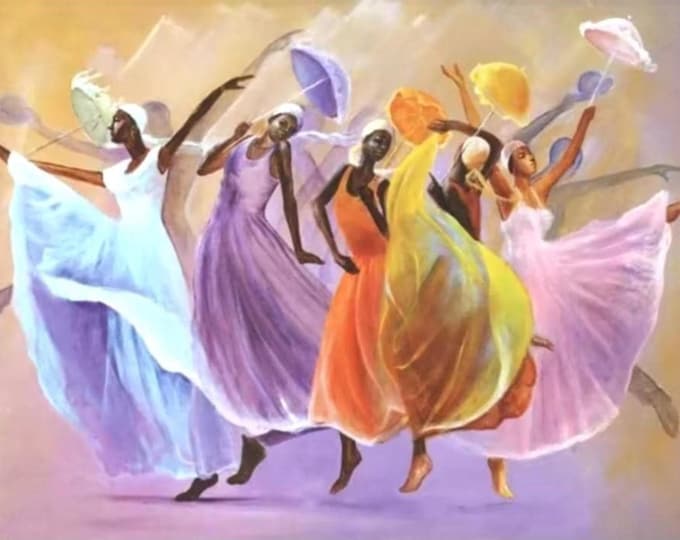 Paint by Numbers Kit, LINEN Canvas, Framed or Unframed, Soft Colors, Dancers, Learn a New Craft, Gift Inspiration