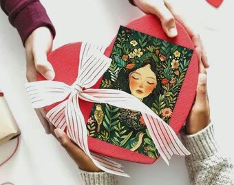 12 LARGE Art Gift Cards, William Morris Style, Whimsy, 12-Pack Variety, Enchanted Forest Wildlife, Wall Collages, Wrapping, Mother's Day