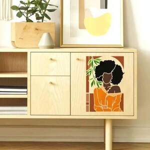 Estênceis femininos, kit de pintura faça você mesmo, reutilizáveis, pacote com 6 moldes grandes, ótimos para paredes, placas, tecido, madeira, azulejo, cerâmica e para confeitar bolos