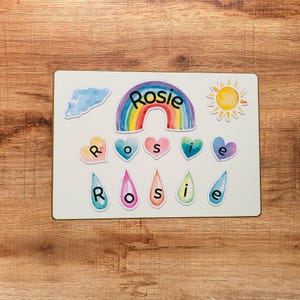 Imanes personalizados con nombres de arcoíris para niños: reconocimiento de nombres y aprendizaje de habilidades motoras finas