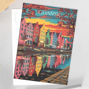 Cartes postales de Gdansk, Pologne - Ville historique colorée, impressions de voyage vibrantes, cartes souvenirs uniques, cadeaux pour voyageurs, décoration vintage