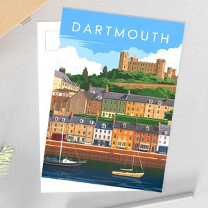 Cartoline artistiche di Dartmouth, biglietti di auguri con città panoramiche, souvenir di viaggio, decorazioni per la casa uniche, oggetti d'arte da collezione