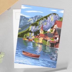 Cartoline panoramiche di Hallstatt / Perfette per saluti, oggetti da collezione, amanti dell'arte, regali e decorazioni per la casa