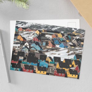 Cartes postales du Groenland, décoration d'intérieur scandinave colorée, cartes de voeux uniques, souvenirs de voyage, objets d'art