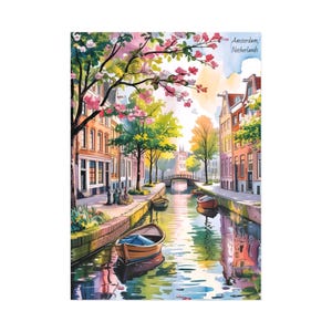 Amsterdam Art Postcards, Vintage Travel Cards, Scenic Greeting Cards, Home Decor Prints, Unique Gift Idea, Flowers cards