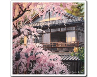 Sakura Magnet: Japanese Cherry Blossom Art, Kyoto Spring Decor