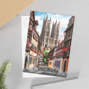 Cartes postales de Strasbourg, France Paysage urbain Art urbain Souvenirs de voyage Décoration d'intérieur Cartes-cadeaux, Cartes postales d'art