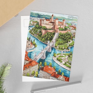 Postcards, Ljubljana Travel Art Prints for Home Office Wall Decor, Scenic Souvenir Cards, Unique Gifts, Slovenia