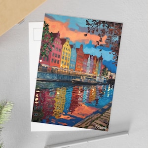 Cartoline di Danzica, decorazioni murali panoramiche in Polonia, regali per viaggiatori, decorazioni per la casa, articoli di cancelleria da collezione