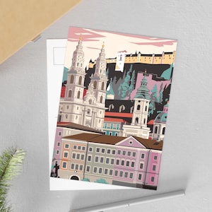 Cartes postales artistiques de paysage urbain, cartes de voyage vintage pour les amateurs de papeterie, cadeau pour les amateurs d'art, collection de cartes postales pittoresques, voeux