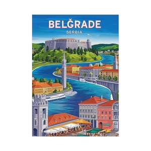 Belgrado Fine Art Postkaarten: vintage Servië reiskunst