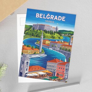 Belgrade Fine Art Postcards | Vintage Travel Cards, Souvenirs, Greeting Cards, Serbia Art, Home Decor