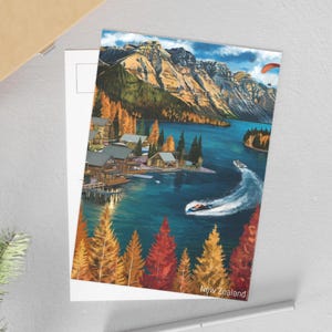 Cartes postales, paysages pittoresques de Nouvelle-Zélande, ambiance automnale, souvenirs de voyage, impressions artistiques nature, voeux de vacances, idées cadeaux, impressions artistiques,