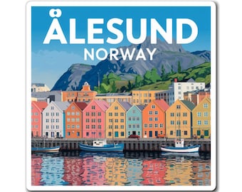 Imán de Alesund Noruega: recuerdo de viaje, decoración escandinava
