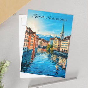Cartes postales d'art zurichois, impressions panoramiques, souvenirs de voyage, cadeaux pour voyageurs, art mural zurichois Suisse