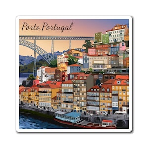 Imán de viaje de Oporto, Portugal: decoración de recuerdo escénica, imán decorativo para nevera, regalo único para viajeros, arte urbano - imán,