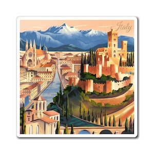 Italienische Landschaft Magnete - Reise Souvenir Küche Dekor Geschenk für Reisende Wand Kunst Italien Magnet, Kühlschrankmagnete, Reisegeschenk, Italien