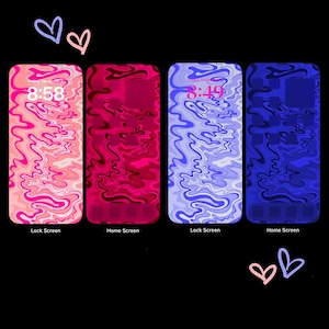 Vibrant Abstract Wavy Marble iPhone Wallpaper Digital Download