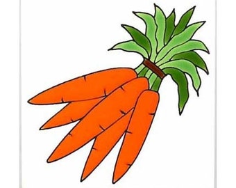 Carrots for Plaque or Kitchen Backsplash Tile by Besheer Art Tile (162)