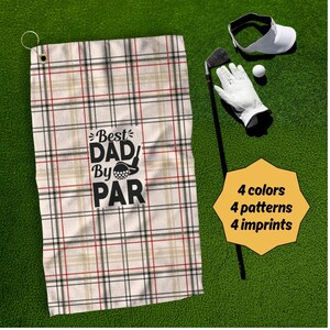 Golf Towel, Custom Towel, Funny Fathers Day Towel, "Best Dad by Par", Golf Gifts for Dad, Grandpa Gift, Dad Gift, Birthday Gift, Golf Gifts