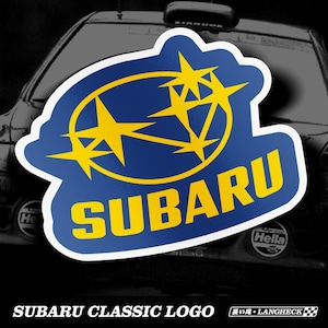 Old School Subaru Logo Vinyl Aufkleber (3 &quot;x 3,5 &quot;)