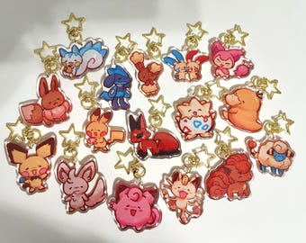 Pokemon Glitter Epoxy Resin Acrylic Charms - Nintendo, Pocket Monsters, Kawaii Charm
