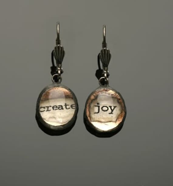 Qe1 Quote earrings choose from 15 different word Etsy