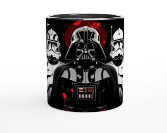 Taza de cerámica Dark Side Elite / Colección premium de Star Wars Darth Vader / Diseño artístico monocromático / Taza de cerámica de 11 oz