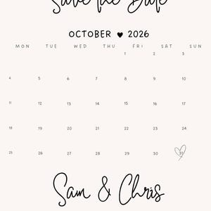 save the date with calendar