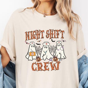 Retro Night Shift Crew Boo Shirt, Comfort Colors Retro Halloween Nurse Shift, Nursing School Student Grad, Nursing Life Shirt New Nurse Gift