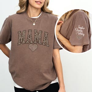 Custom Leopard Mama Shirt, Mothers Day Gift, Personalized Mom Shirt, Retro Mama Shirt, Gift For Mom Tee, Mama Shirt, Leopard Mama T-Shirt