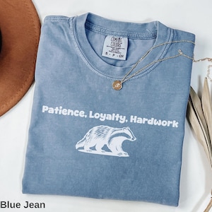 Wizard House Shirt, Comfort Colors Loyalty House Crest Tee, Patience Loyalty Hardwork Shirt, Universal Shirt, Universal Family Shirts