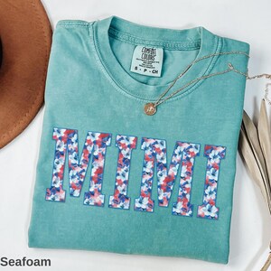 Floral 4th of July Mimi Shirt, Comfort Colors® American Mimi Shirt, Mama Nana Gigi Grandma Shirt, Womens Patriotic Shirt Retro America Shirt