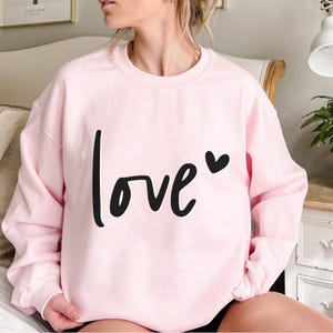 Love Sweatshirt, Heart Hoodie, Valentines Day Sweatshirt, Women&#39;s Sweatshirt, Couple Sweatshirt, Gift For Her, Love Hoodie