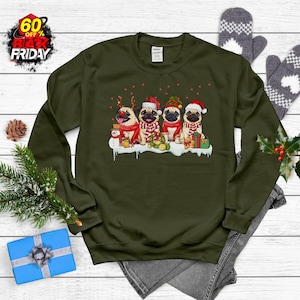 Funny Pug Christmas Sweatshirt, Dog Lover Gift, Pug Mom Sweatshirt, Holiday Sweaters, Christmas Pug Shirt, Christmas Crewneck, Dog Mom Shirt