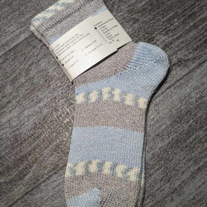 Vegan Cotton Socks Womens Medium 7-8-9 USA Washable, Knitted Socks, Knit Socks, Handmade INV4 image 3