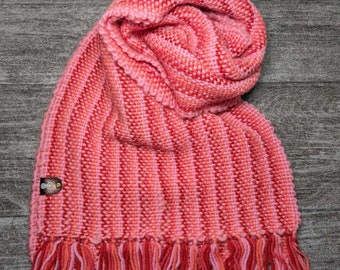 100% Wool (Superwash) Scarf, Soft, Handwoven Winter Scarf, Wide Fashion Scarf, Perfect for Fall