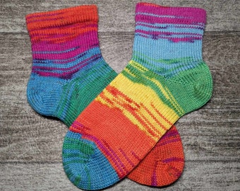 Wool Socks Womens Small 5 6 7 USA Washable, Knitted Socks, Knit Socks, Handmade INV11