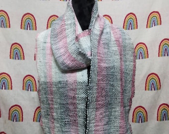 Handwoven Wool Blend Scarf, Thick, Warm, Extra Wide Winter Fashion Scarf, Pink, Sage, Gray, Black