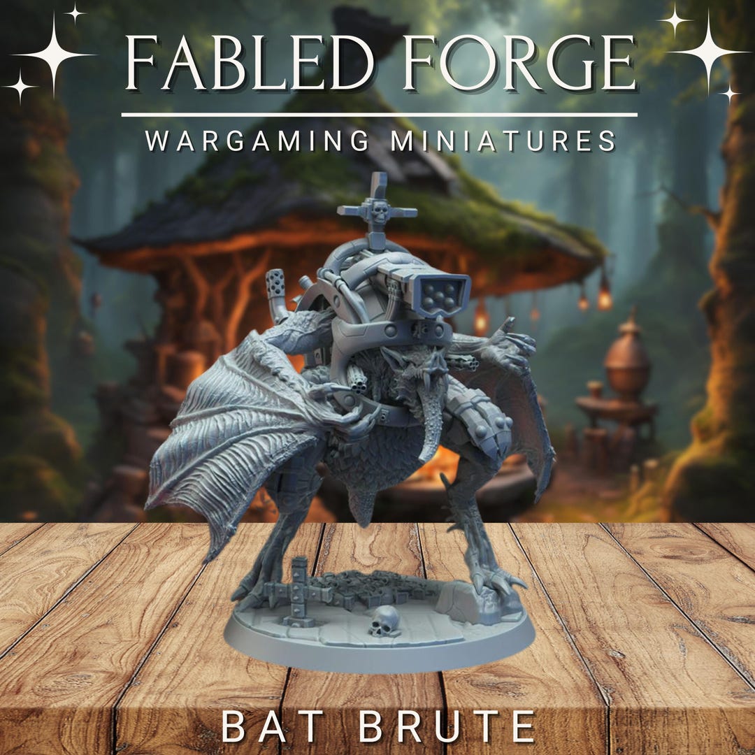 Bat Brute | Wargaming Model | Resin 3D Printed | Base Included (sized ...