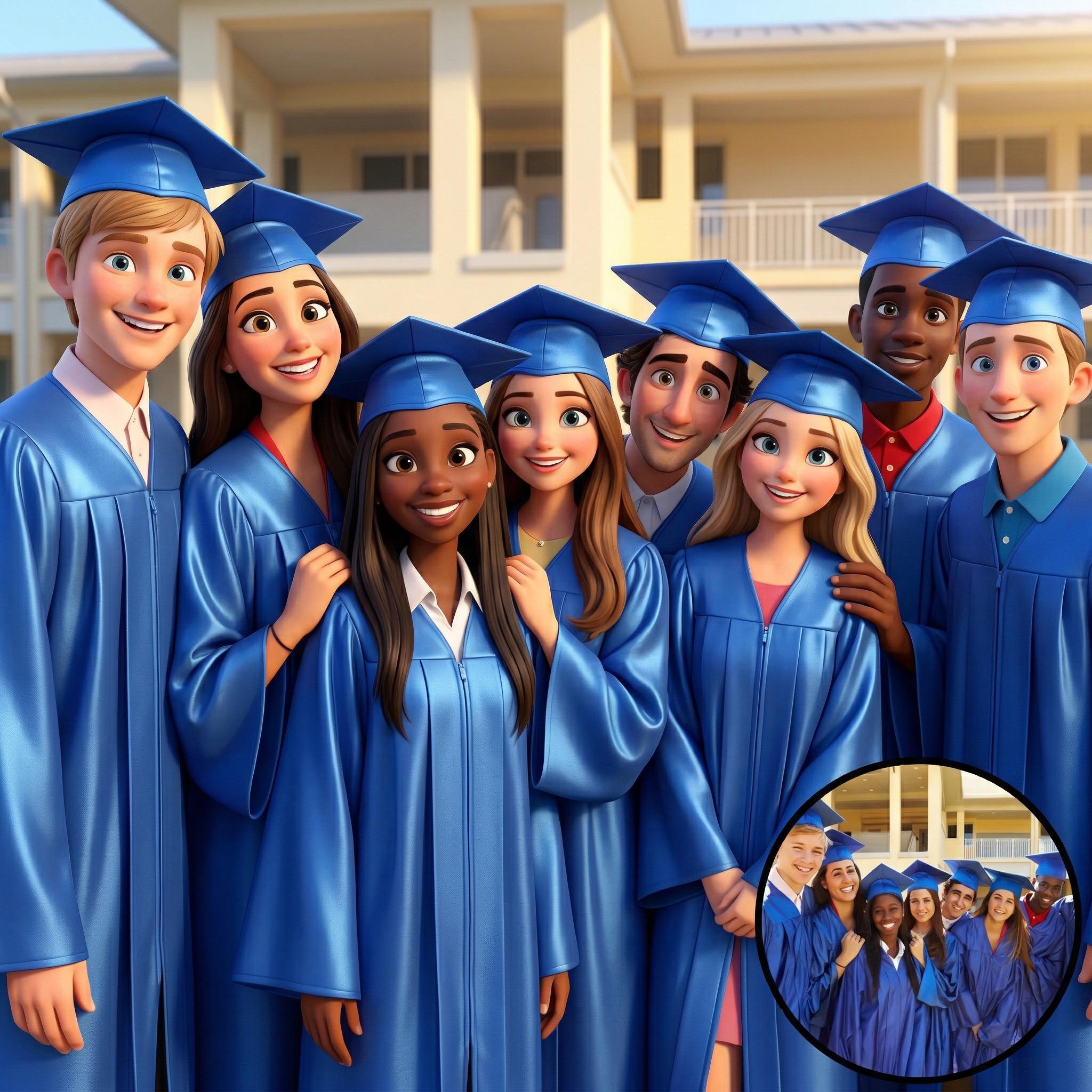 Custom Graduation Pixar Style Portrait From Photo, Personalized 3D ...